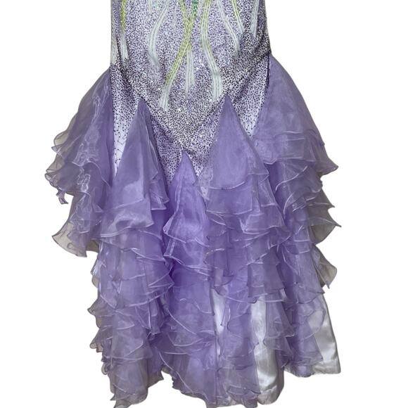 Cassandra Stone Sz 2 Prom Pageant HOCO Long Mermaid Purple Fitted Dress Sequin - Picture 5 of 12